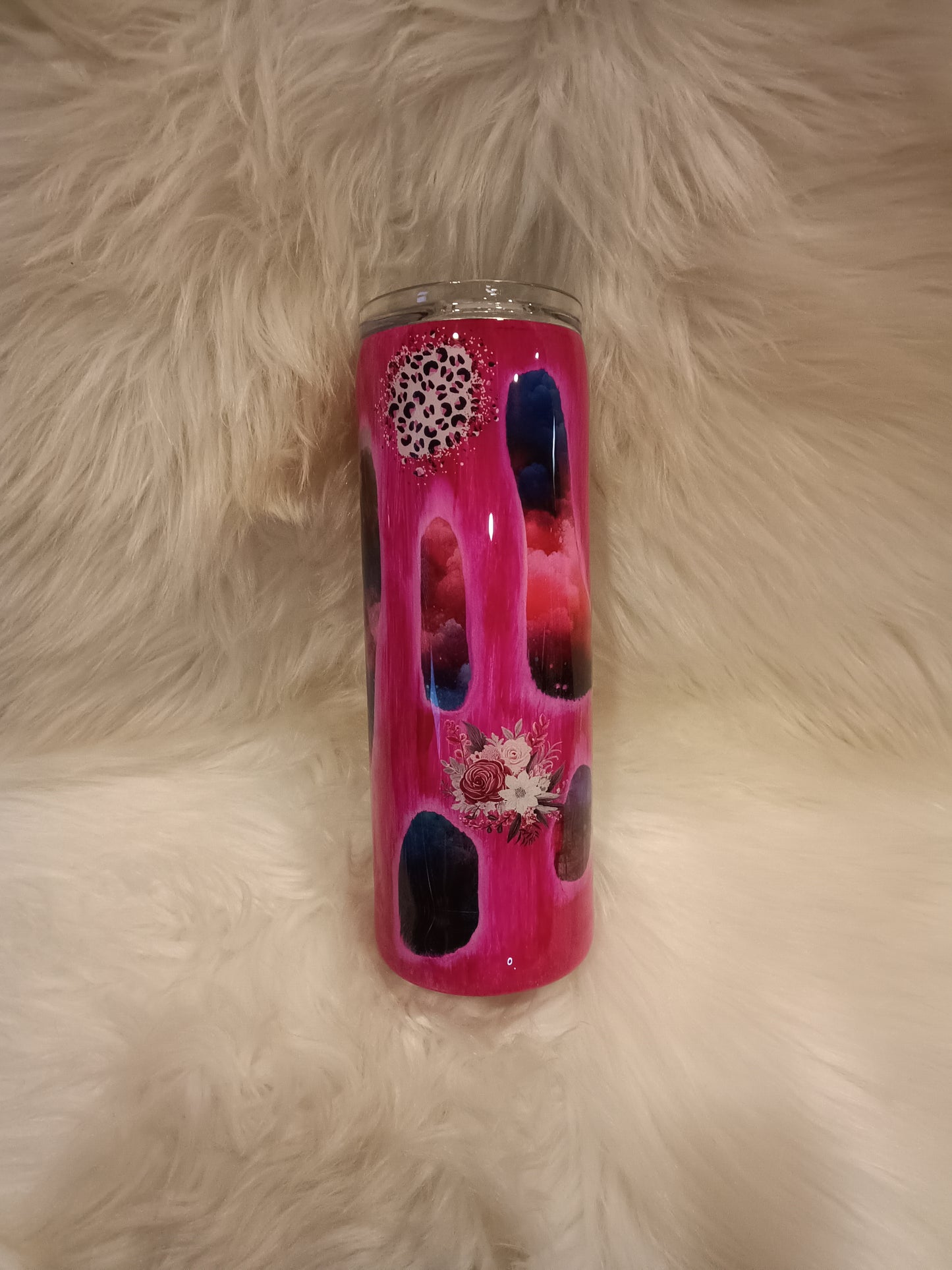 20oz pink woodgrain peek a boo